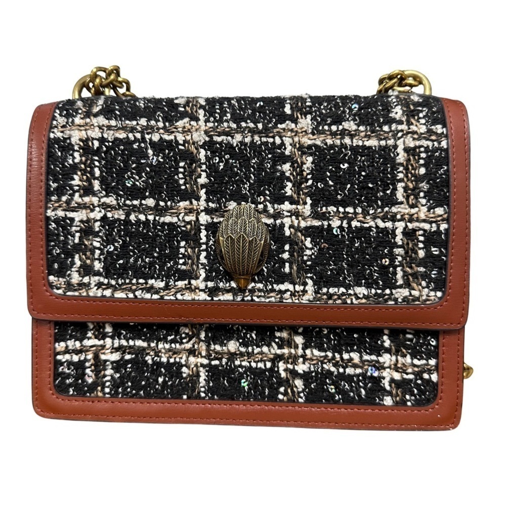 Kurt Geiger London Shoreditch Tweed & Leather Crossbody Bag LIKE NEW